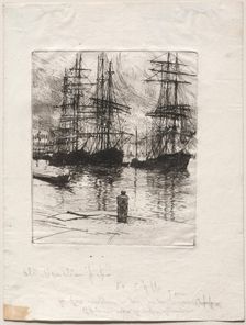 Three Ships, Venice, 1880. Creator: Otto H. Bacher (American, 1856-1909)