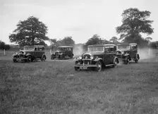 Three Singer Super Sixes and a Singer Senior at the Bugatti Owners Club gymkhana, 5 July 1931. Artist: Bill Brunell
