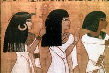 Three sisters, detail from an Ancient Egyptian mural