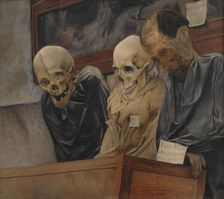 Three Skulls from the Catacombe dei Cappuccini at Palermo , 1894. Creator: Ring, Laurits Andersen (1854-1933)