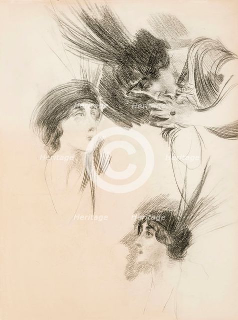 Three Studies for The Portrait of Dora di Rudinì Labouchère. Creator: Boldini, Giovanni (1842-1931).