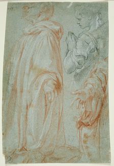 Three Studies for the Resurrected Christ Adored by a Female Saint and San Silvestro..., 1607. Creator: Francesco Vanni