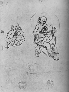 Three Studies of a Madonna and Child c1475 (1945). Artist: Leonardo da Vinci
