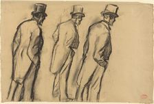 Three Studies of Ludovic Halévy Standing, c. 1880. Creator: Edgar Degas