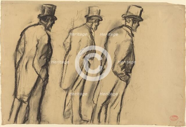 Three Studies of Ludovic Halévy Standing, c. 1880. Creator: Edgar Degas.