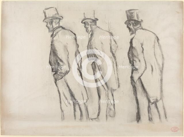 Three Studies of Ludovic Halévy Standing, c. 1880. Creator: Edgar Degas.