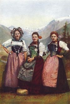 Three Swiss girls, 1912