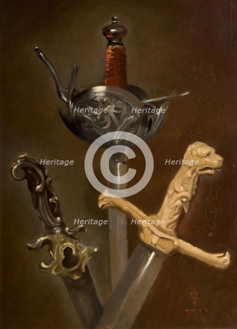 Three Swordhilts, 1839. Creator: John Everett Millais.