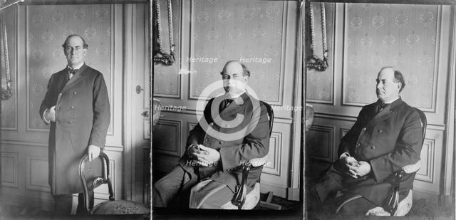Three portraits of William Jennings Bryan at the Grand Hotel, Paris...facing front, 1905(?). Creator: Frances Benjamin Johnston.