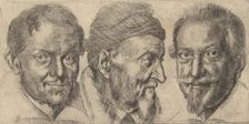 Three portraits possibly representing Camillo Graffico, Ercole Pedemonte and Antoni..., ca. 1620-30. Creator: Ottavio Mario Leoni