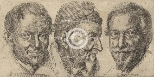 Three portraits possibly representing Camillo Graffico, Ercole Pedemonte and Antoni..., ca. 1620-30. Creator: Ottavio Mario Leoni.