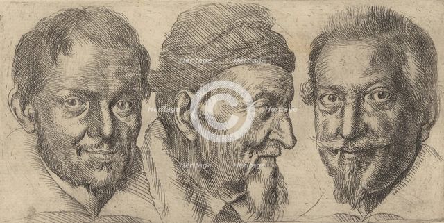 Three portraits possibly representing Camillo Graffico, Ercole Pedemonte and Antoni..., ca. 1620-30. Creator: Ottavio Mario Leoni.