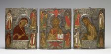 Three-Panel Icon with the "Deesis", 16th century. Creator: Unknown