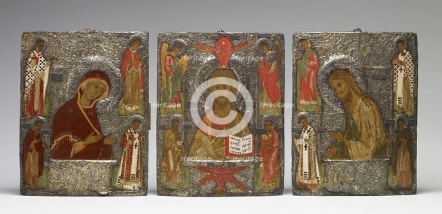 Three-Panel Icon with the "Deesis", 16th century. Creator: Unknown.