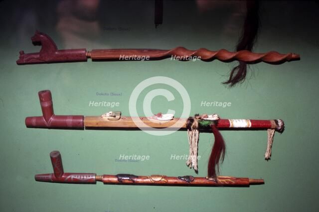 Three Peace-Pipes, Dakota Sioux, North American Indian. Artist: Unknown.