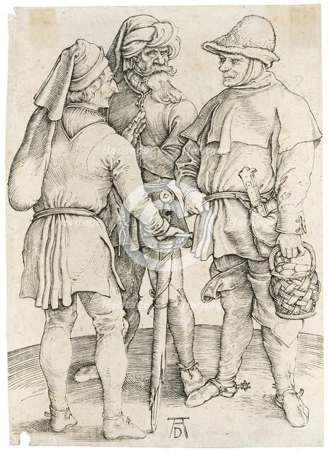 Three peasants in conversation, 1497. Creator: Dürer; Albrecht (1471-1528).