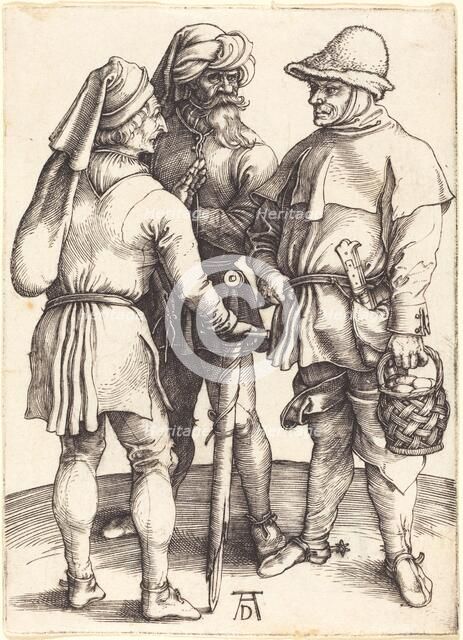 Three Peasants in Conversation, c. 1497. Creator: Albrecht Durer.