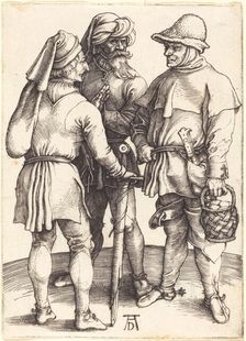 Three Peasants in Conversation, c. 1497. Creator: Albrecht Durer