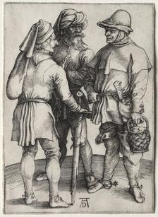 Three Peasants in Conversation, c. 1497. Creator: Albrecht Dürer (German, 1471-1528)