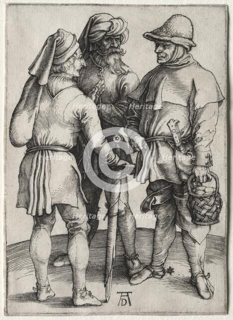 Three Peasants in Conversation, c. 1497. Creator: Albrecht Dürer (German, 1471-1528).