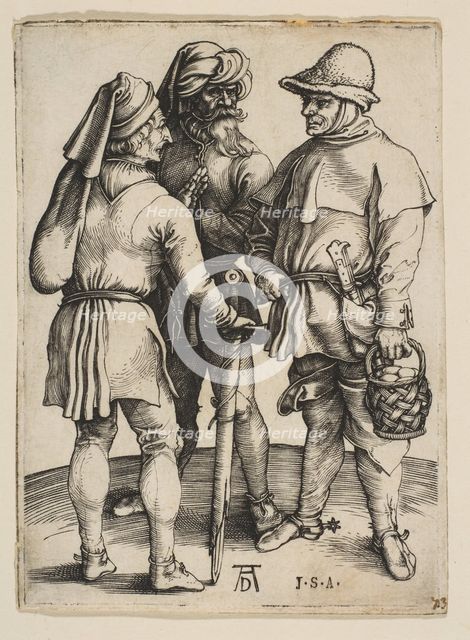Three Peasants in Conversation, ca. 1497. Creator: Albrecht Durer.