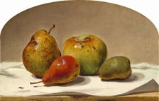 Three Pears and an Apple, 1857. Creator: David Johnson