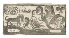 Three People, a Mask, a Fox, and a Bird, headpiece for Le sourire, 1899. Creator: Paul Gauguin