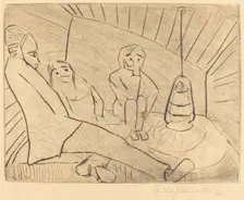 Three People in an Atelier, 1920. Creator: Walter Gramatté