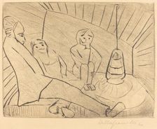 Three People in an Atelier, 1920. Creator: Walter Gramatté