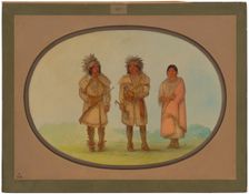Three Peoria Indians, 1861/1869. Creator: George Catlin