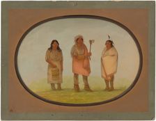 Three Piankeshaw Indians, 1861/1869. Creator: George Catlin