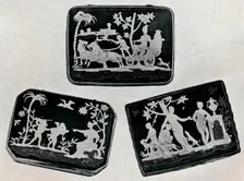 Three Pique Snuff-Boxes 1920. Creator: Unknown