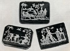 Three Pique Snuff-Boxes 1920. Creator: Unknown