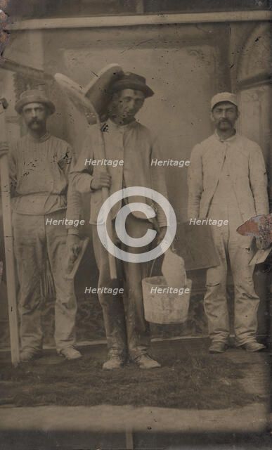 Three Plasterers, 1870s-80s. Creator: Unknown.