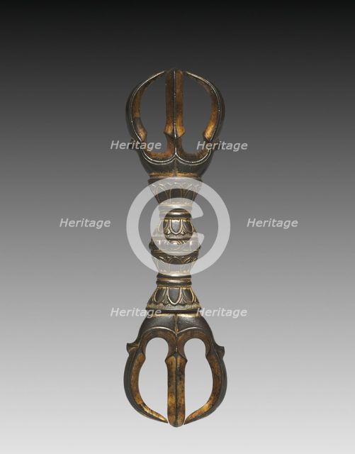 Three-pronged Vajra Pestle (Sankosho), 1300s-1400s. Creator: Unknown.