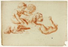 Three Putti Playing with Dog, n.d. Creator: Unknown
