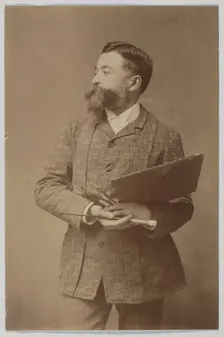 Three-quarter Length Portrait of Thomas Nast Holding Palette and Brush, ca. 1888., ca. 1888. Creator: Unknown