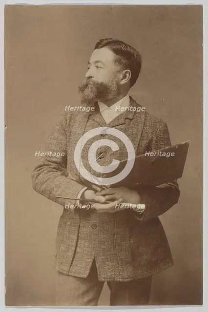 Three-quarter Length Portrait of Thomas Nast Holding Palette and Brush, ca. 1888., ca. 1888. Creator: Unknown.