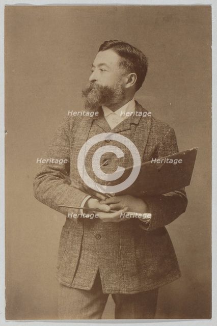 Three-quarter Length Portrait of Thomas Nast Holding Palette and Brush, ca. 1888., ca. 1888. Creator: Unknown.