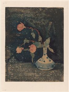 Three roses in an oriental vase, 1894. Creator: Theodorus Willem Nieuwenhuis