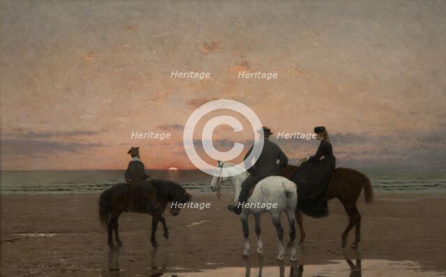Three Riders at the Sea, 1882. Creator: Jean-Maxime Claude.