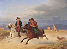 Three riding campagnols, 1872. Creator: Jorgen Sonne