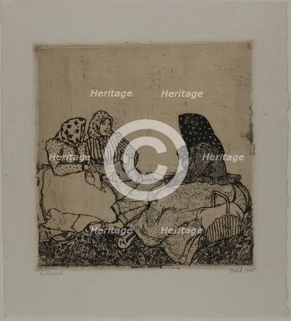 Three Women, 1905. Creator: Emil Orlik.