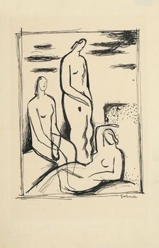 Three Women, 1930. Creator: Mikulas Galanda