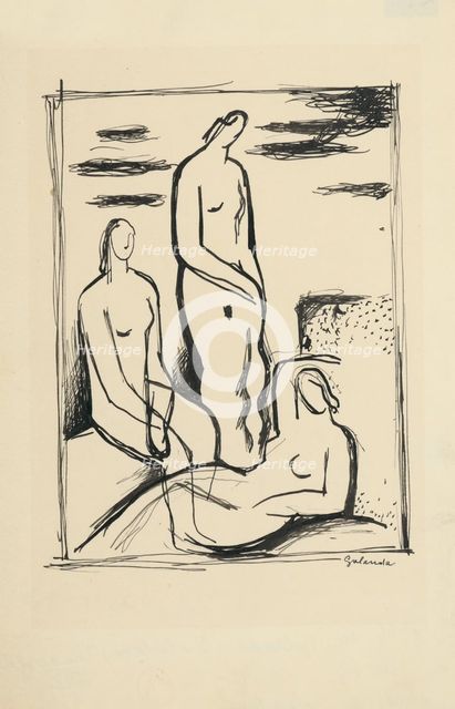 Three Women, 1930. Creator: Mikulas Galanda.