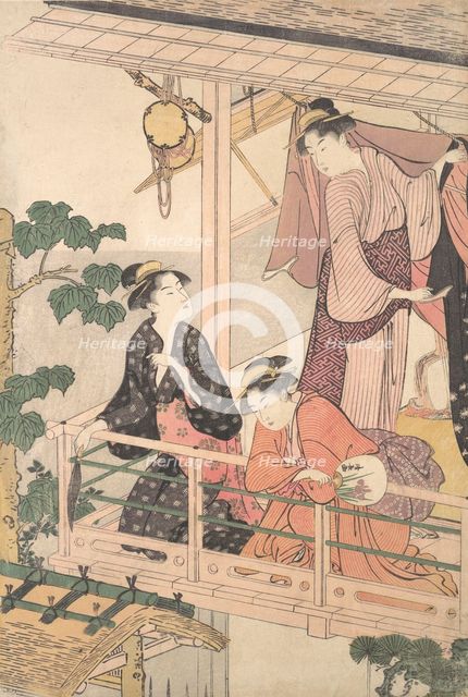 Three Women on a Balcony, ca. 1786. Creator: Torii Kiyonaga.