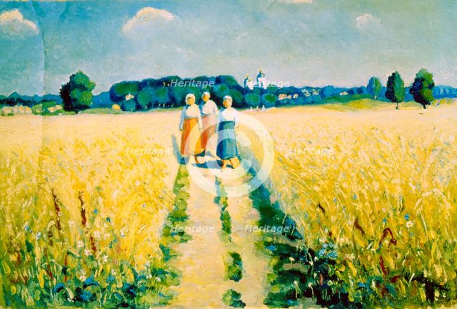 'Three Women on the Road', after 1927. Artist: Kazimir Malevich