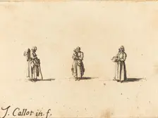 Three Women, One Holding a Child, probably 1634. Creator: Jacques Callot