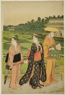 Three Women near Rice Paddies, c. 1780/1801. Creator: Katsukawa Shuncho