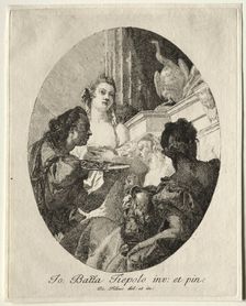 Three Women Presenting Gifts of Marc Anthony to Cleopatra. Creator: Giovanni Domenico Tiepolo (Italian, 1727-1804)